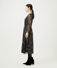 GBEED01900 Sybilla(シビラ) ドットフラワー刺繍ドレス ブラック