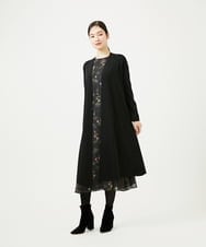 GBEED01900 Sybilla(シビラ) ドットフラワー刺繍ドレス ブラック