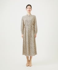 GBEEE03630 Sybilla(シビラ) ランダムドットプリントドレス ベージュ×ブラック