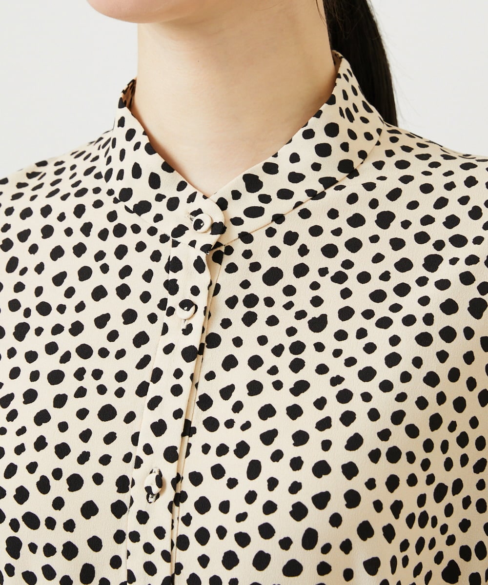 GBEEE03630 Sybilla(シビラ) ランダムドットプリントドレス ベージュ×ブラック