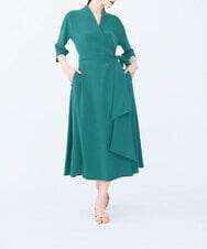 GBEEM38590 Sybilla(シビラ) 【sybilla the dress】カシュクールストレッチドレス グリーン