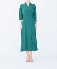 GBEEM38590 Sybilla(シビラ) 【sybilla the dress】カシュクールストレッチドレス グリーン