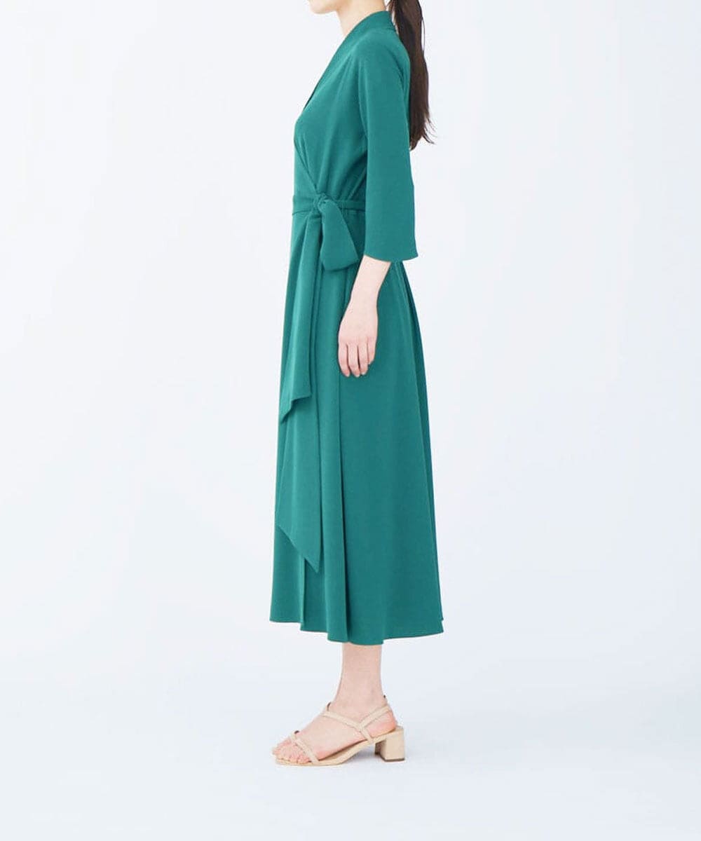 GBEEM38590 Sybilla(シビラ) 【sybilla the dress】カシュクールストレッチドレス グリーン