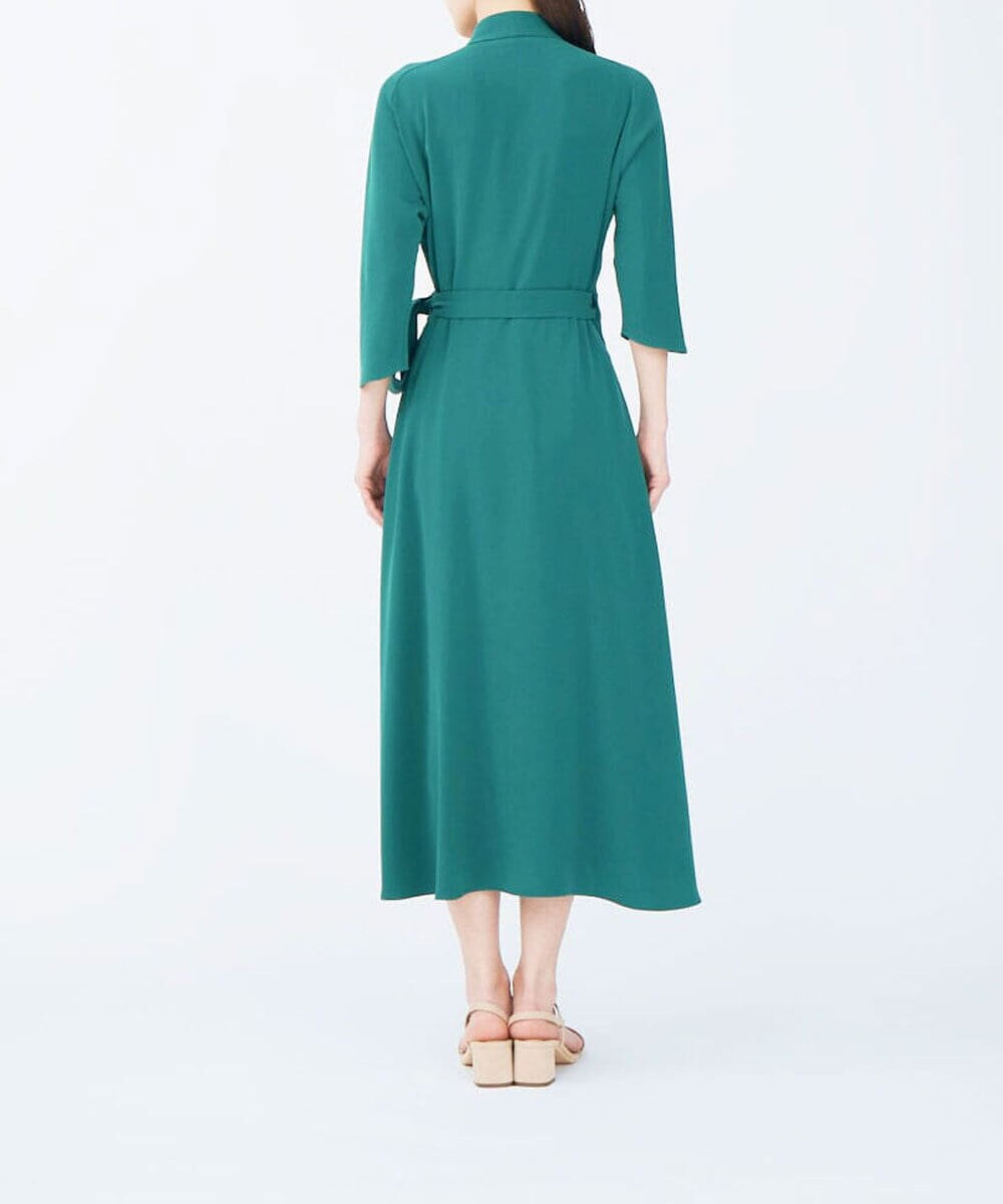 GBEEM38590 Sybilla(シビラ) 【sybilla the dress】カシュクールストレッチドレス グリーン