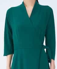 GBEEM38590 Sybilla(シビラ) 【sybilla the dress】カシュクールストレッチドレス グリーン