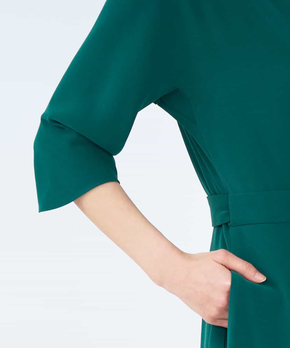 GBEEM38590 Sybilla(シビラ) 【sybilla the dress】カシュクールストレッチドレス グリーン