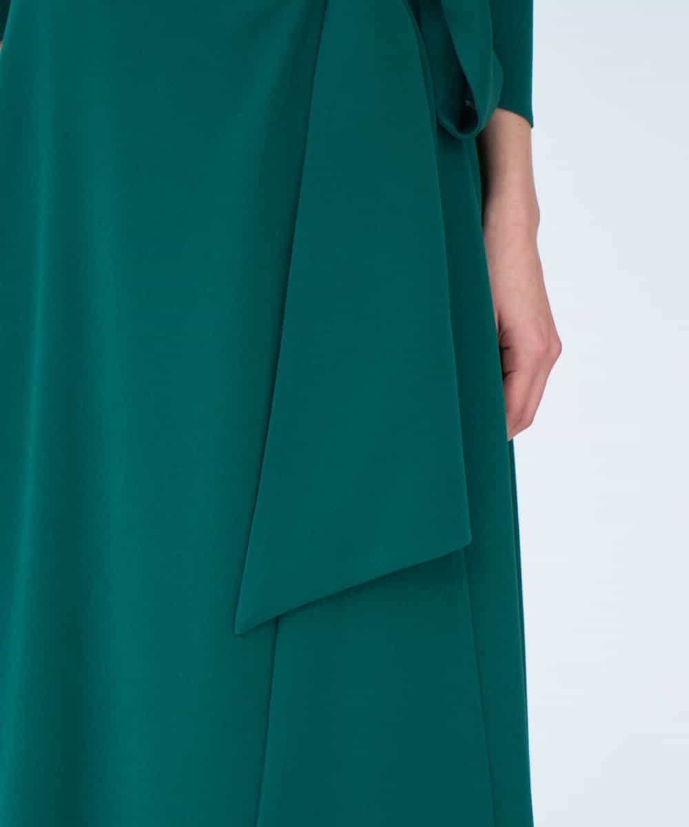 GBEEM38590 Sybilla(シビラ) 【sybilla the dress】カシュクールストレッチドレス グリーン