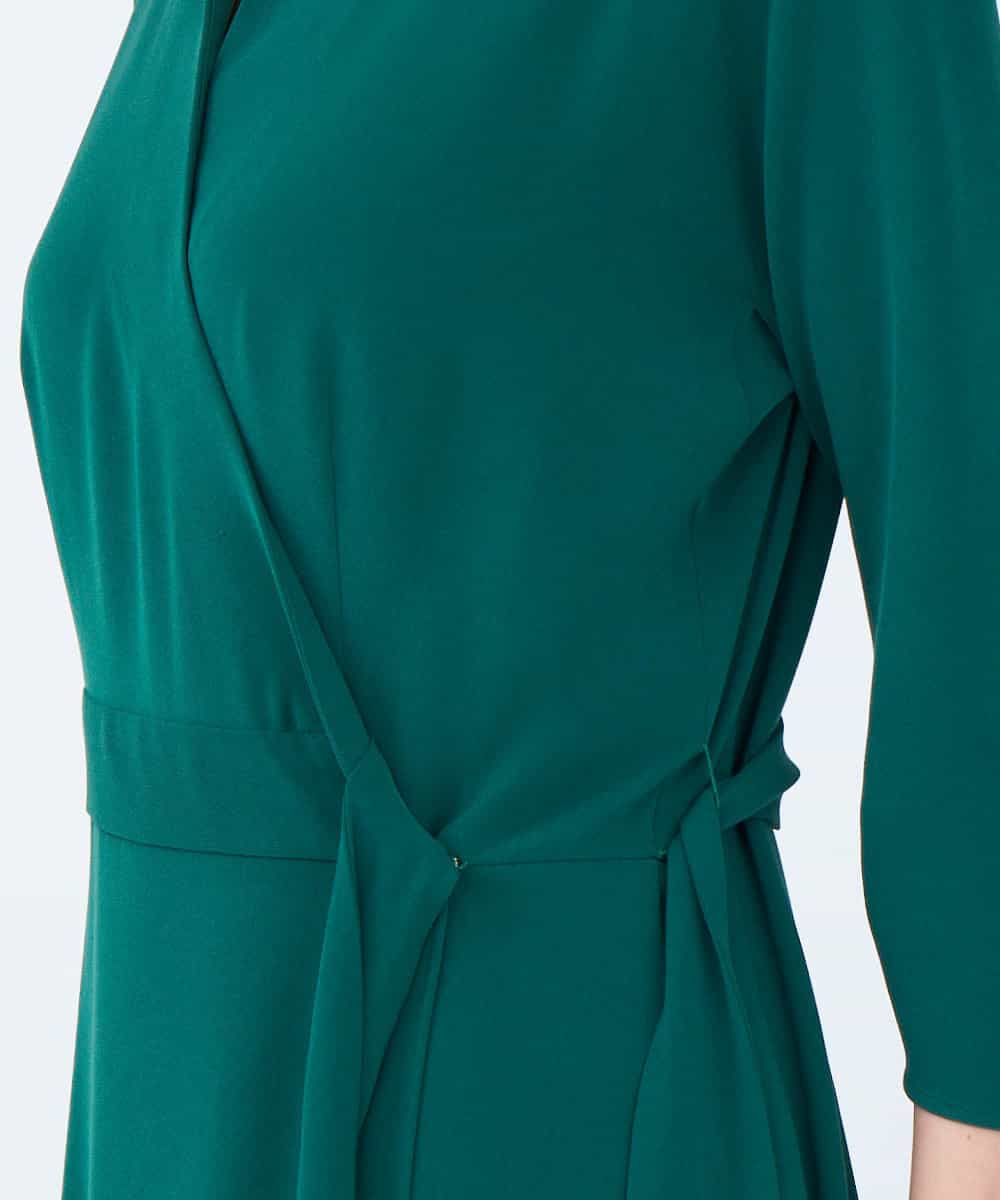 GBEEM38590 Sybilla(シビラ) 【sybilla the dress】カシュクールストレッチドレス グリーン