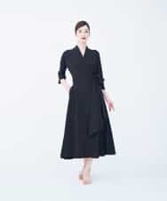 GBEEM38590 Sybilla(シビラ) 【sybilla the dress】カシュクールストレッチドレス ブラック