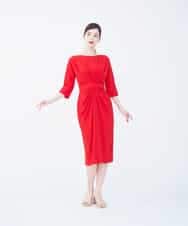 GBEEN49590 Sybilla(シビラ) 【ドラマ着用】【sybilla the dress】センタータックデザインドレス レッド