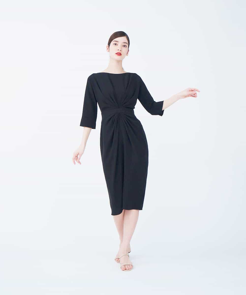 GBEEN49590 Sybilla(シビラ) 【ドラマ着用】【sybilla the dress】センタータックデザインドレス ブラック