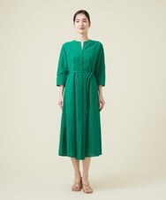 GBEET07690 Sybilla(シビラ) ボーラーフラワーレースワンピース グリーン