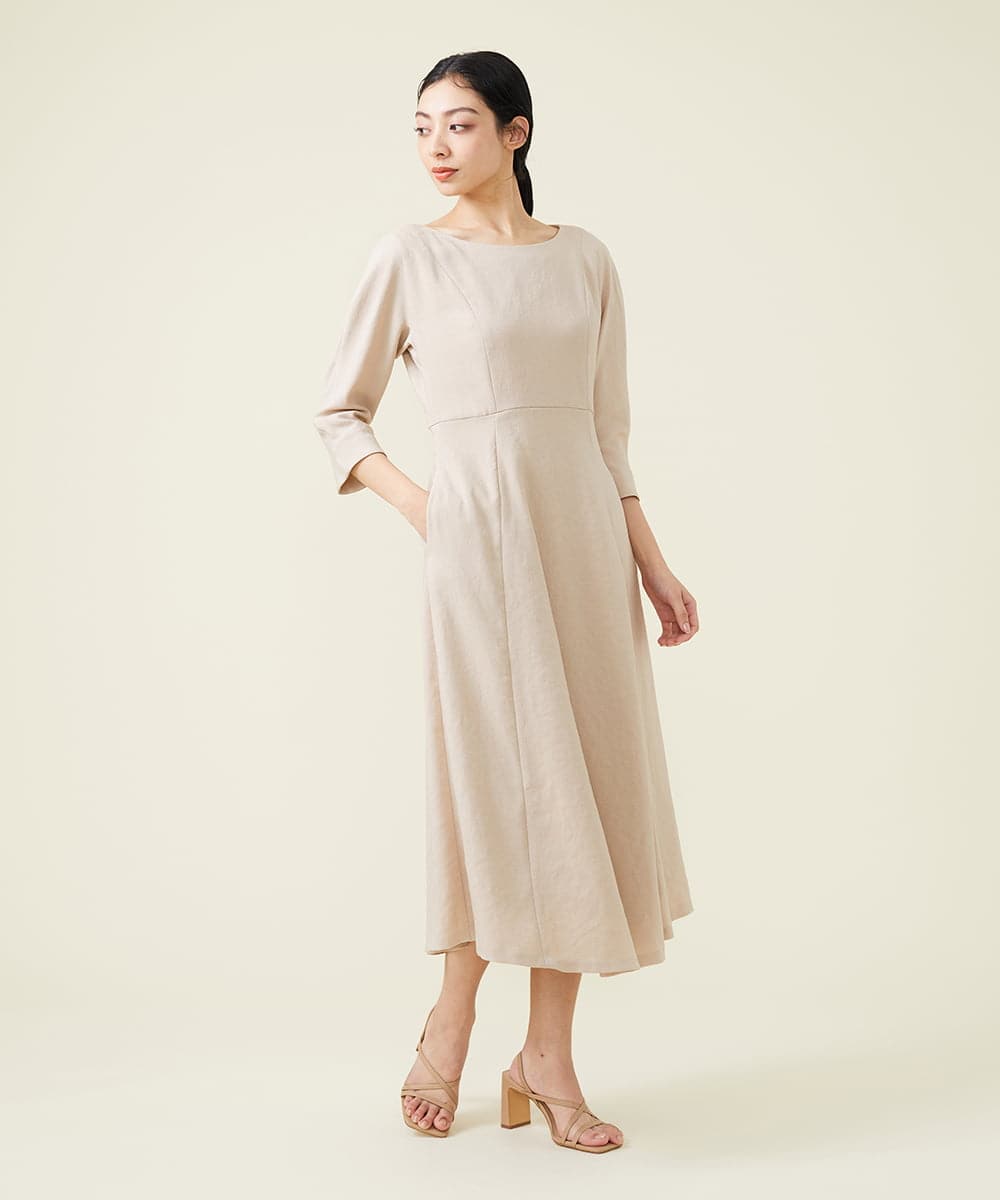 GBEET10500 Sybilla(シビラ) トリアセストレッチワンピース ベージュ