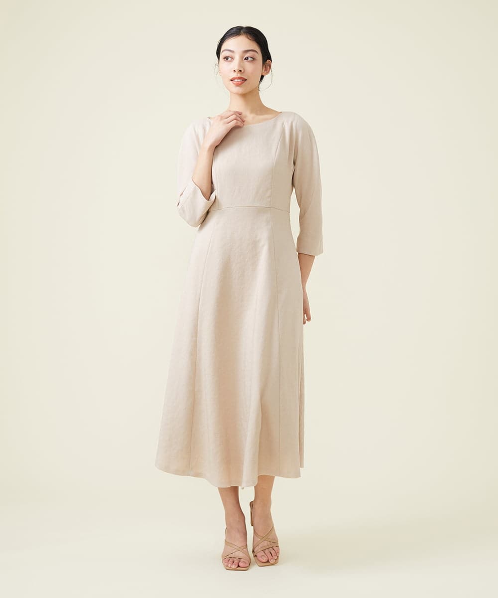 GBEET10500 Sybilla(シビラ) トリアセストレッチワンピース ベージュ