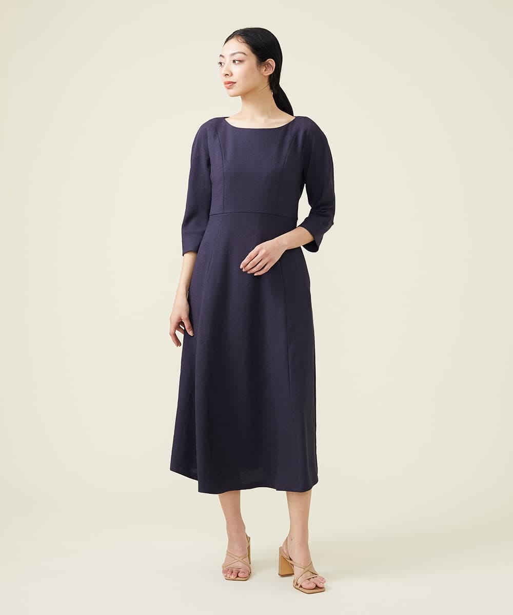 GBEET10500 Sybilla(シビラ) トリアセストレッチワンピース ネイビー