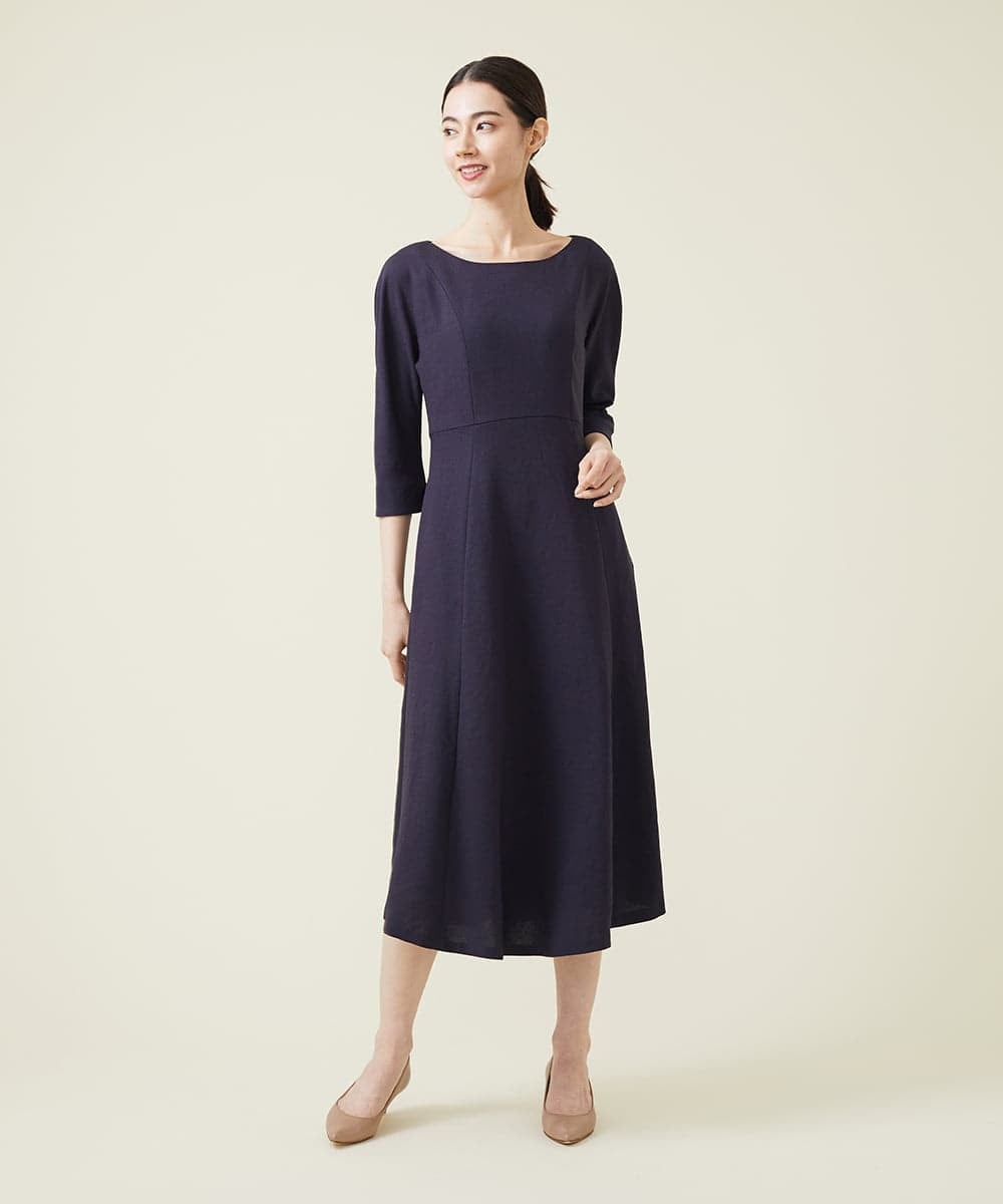 GBEET10500 Sybilla(シビラ) トリアセストレッチワンピース ネイビー