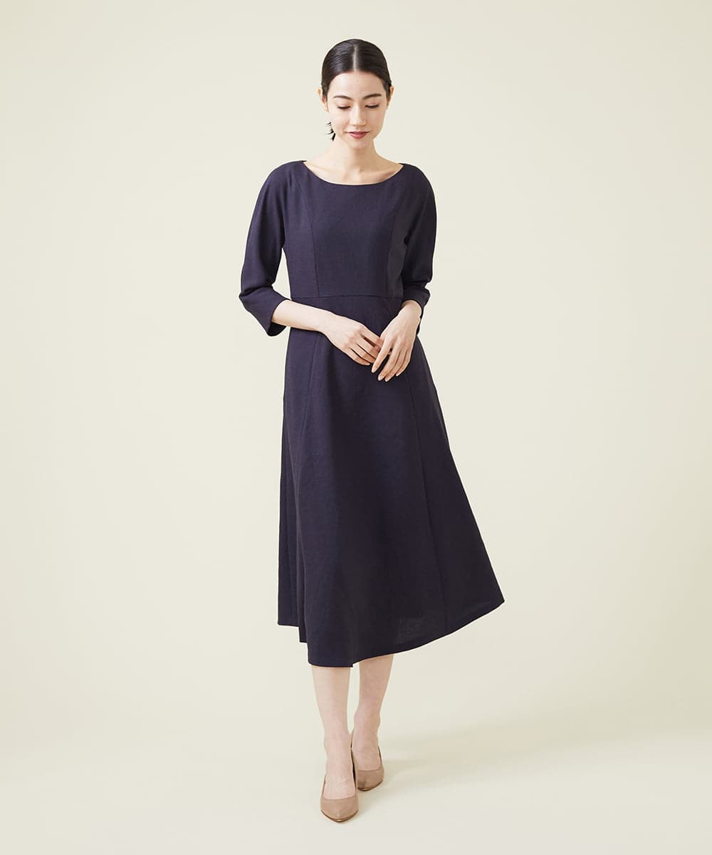 GBEET10500 Sybilla(シビラ) トリアセストレッチワンピース ネイビー