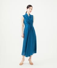 GBEGA05630 Sybilla(シビラ) 【SMART DRESS】フロントドレープドレス ブルー