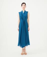 GBEGA05630 Sybilla(シビラ) 【SMART DRESS】フロントドレープドレス ブルー