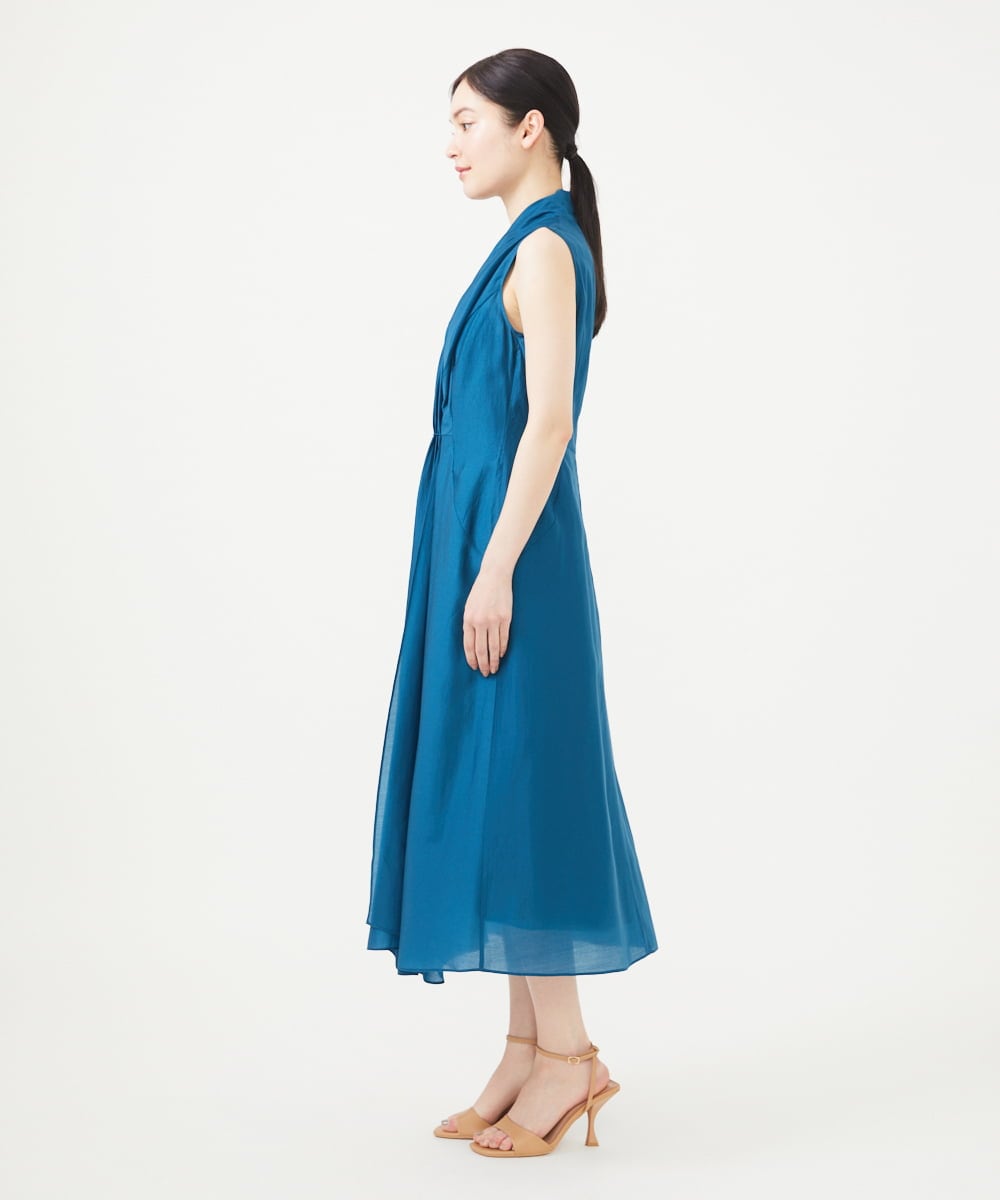 GBEGA05630 Sybilla(シビラ) 【SMART DRESS】フロントドレープドレス ブルー