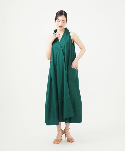 GBEGA58590 Sybilla 【SMART DRESS】オフカラーアメリカンスリーブドレス