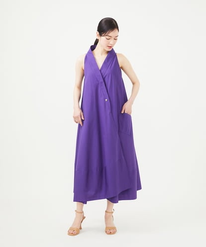 GBEGA58590 Sybilla 【SMART DRESS】オフカラーアメリカンスリーブドレス