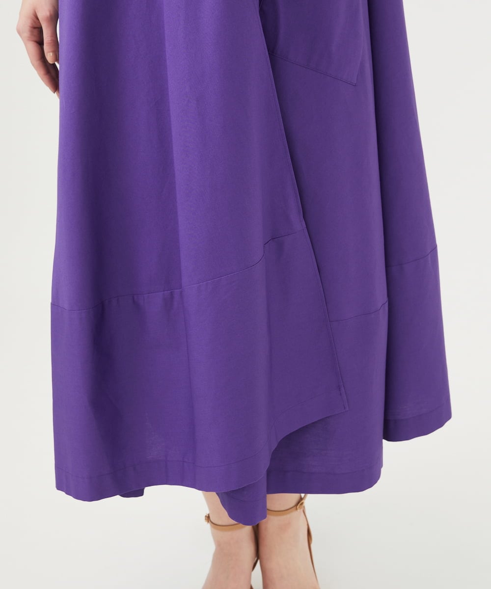 GBEGA58590 Sybilla(シビラ) 【SMART DRESS】オフカラーアメリカンスリーブドレス パープル