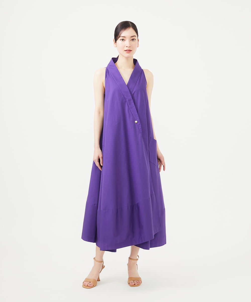 GBEGA58590 Sybilla(シビラ) 【SMART DRESS】オフカラーアメリカンスリーブドレス パープル
