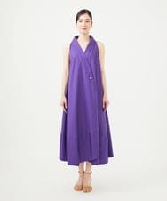 GBEGA58590 Sybilla(シビラ) 【SMART DRESS】オフカラーアメリカンスリーブドレス パープル