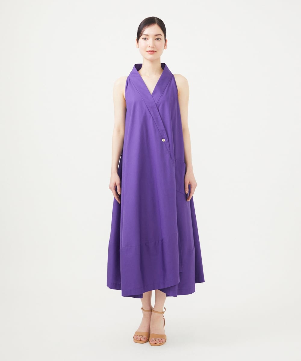 GBEGA58590 Sybilla(シビラ) 【SMART DRESS】オフカラーアメリカンスリーブドレス パープル