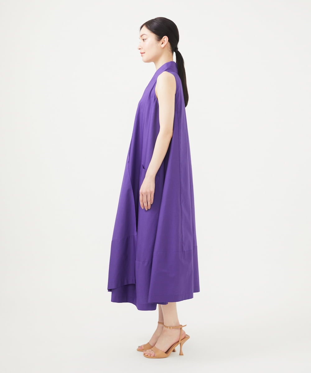 GBEGA58590 Sybilla(シビラ) 【SMART DRESS】オフカラーアメリカンスリーブドレス パープル