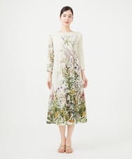 GBEGB38630 Sybilla(シビラ) ボタニカルフラワープリントドレス アイボリー