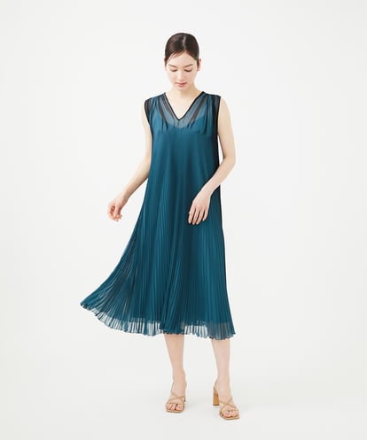 GBEGB40700 Sybilla バイカラープリーツドレス