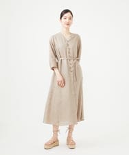 GBEGB45630 Sybilla(シビラ) ウェーブデザインリネンドレス ベージュ