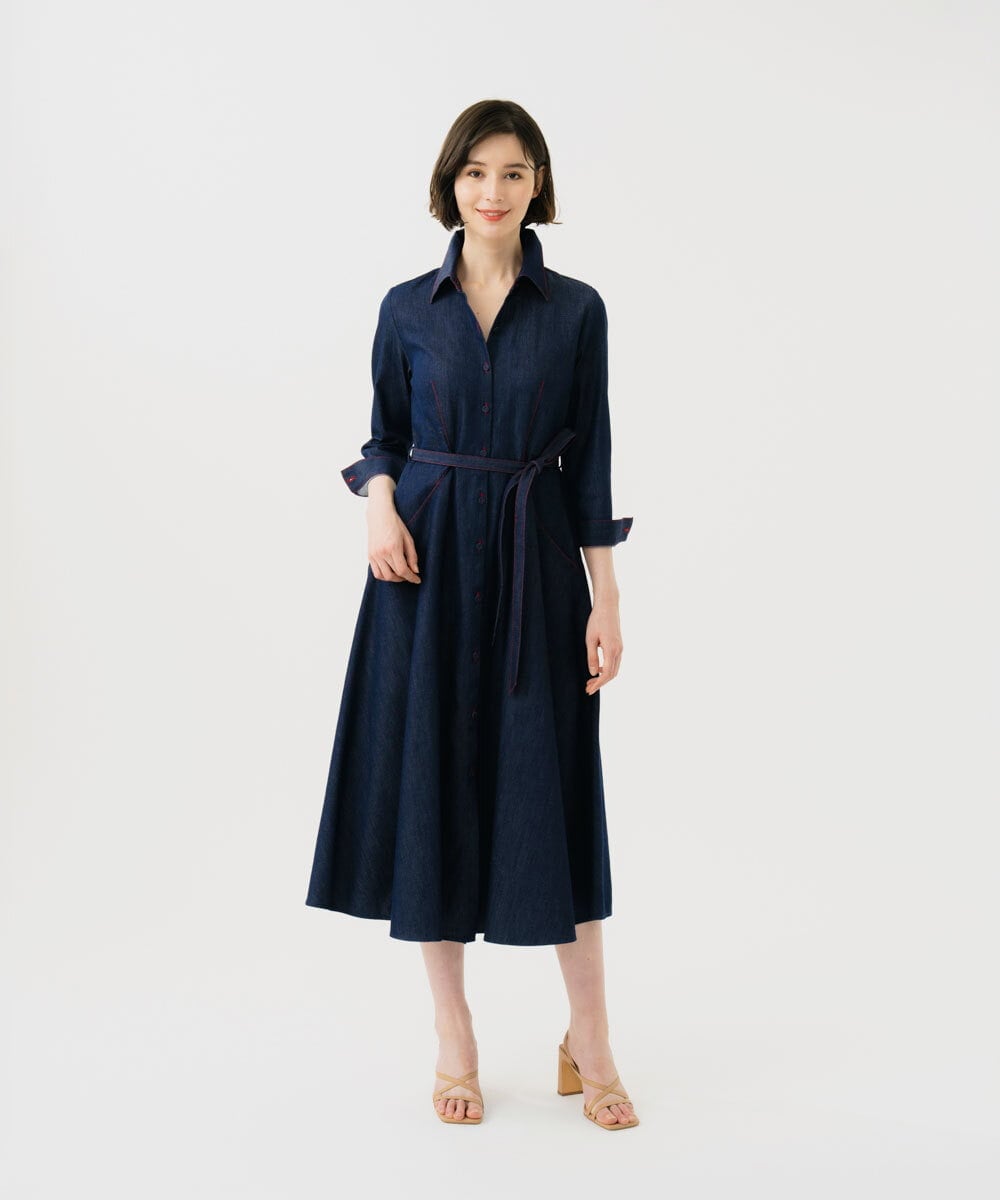 GBEGD06600 Sybilla(シビラ) ステッチデニムドレス ネイビー