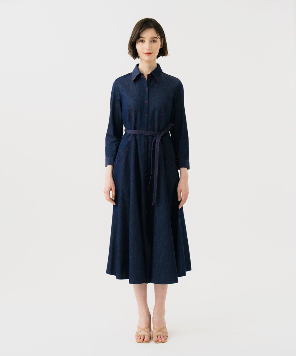GBEGD06600 Sybilla(シビラ) ステッチデニムドレス ネイビー
