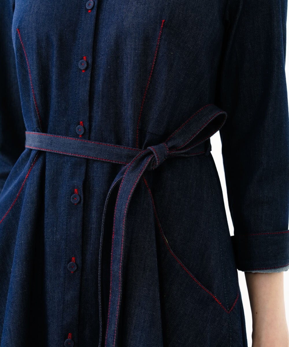 GBEGD06600 Sybilla(シビラ) ステッチデニムドレス ネイビー