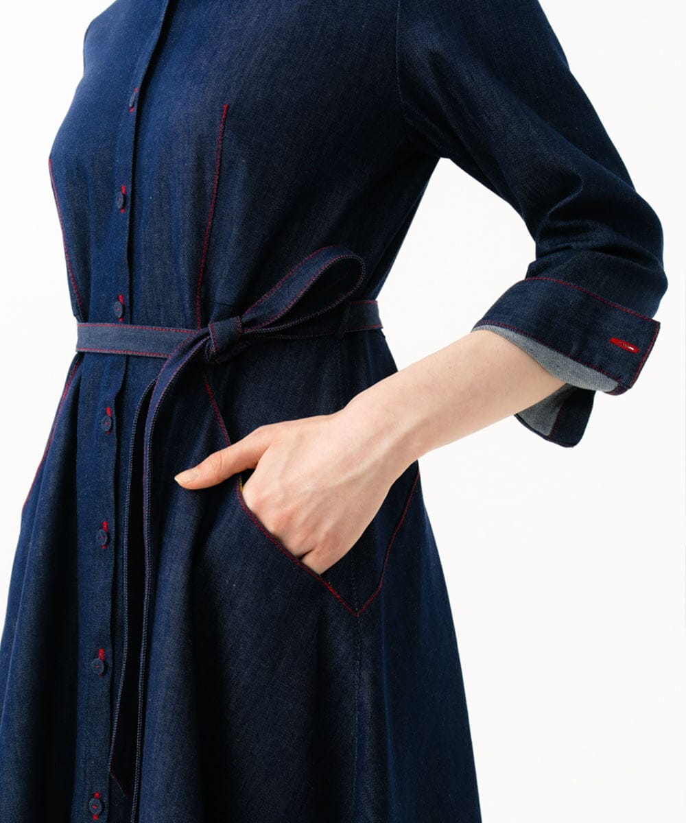 GBEGD06600 Sybilla(シビラ) ステッチデニムドレス ネイビー