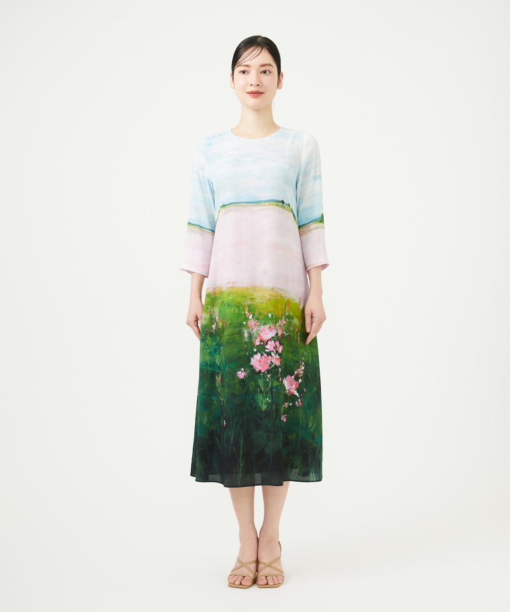 GBEGD26700 Sybilla(シビラ) ランドスケーププリントドレス マルチカラー