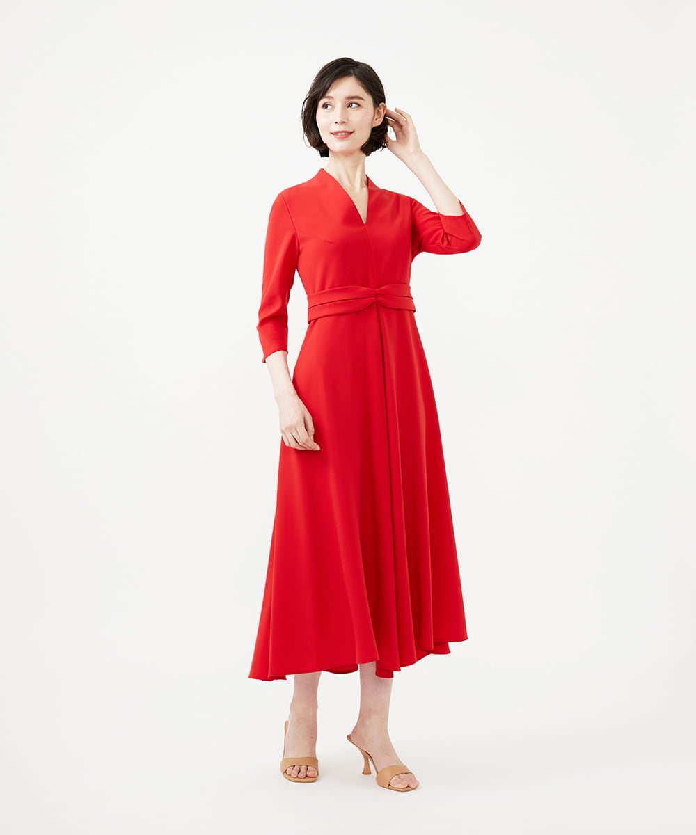 GBEGD36700 Sybilla(シビラ) ウエストベルトドレス レッド