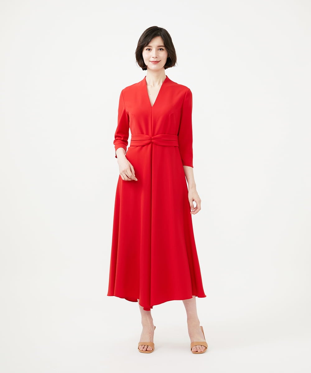 GBEGD36700 Sybilla(シビラ) ウエストベルトドレス レッド