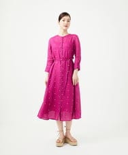 GBEGE41500 Sybilla(シビラ) ダイヤ刺繍リネンドレス フューシャ