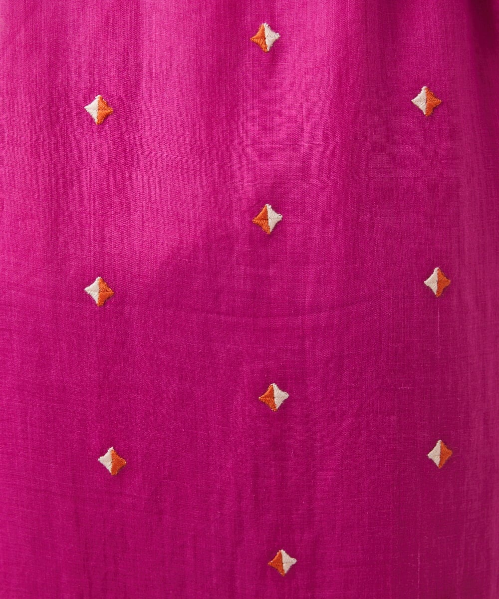 GBEGE41500 Sybilla(シビラ) ダイヤ刺繍リネンドレス フューシャ