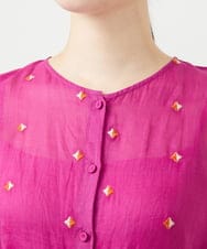 GBEGE41500 Sybilla(シビラ) ダイヤ刺繍リネンドレス フューシャ