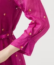 GBEGE41500 Sybilla(シビラ) ダイヤ刺繍リネンドレス フューシャ