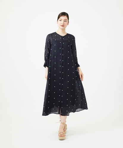 GBEGE41500 Sybilla ダイヤ刺繍リネンドレス