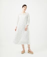 GBEGE41500 Sybilla(シビラ) ダイヤ刺繍リネンドレス ホワイト