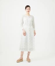 GBEGE41500 Sybilla(シビラ) ダイヤ刺繍リネンドレス ホワイト