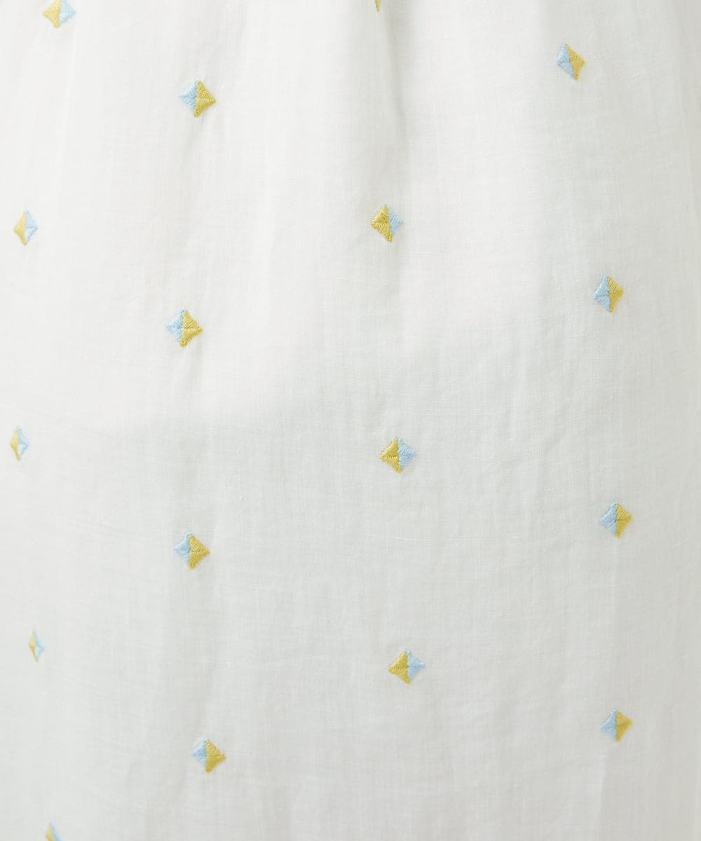 GBEGE41500 Sybilla(シビラ) ダイヤ刺繍リネンドレス ホワイト