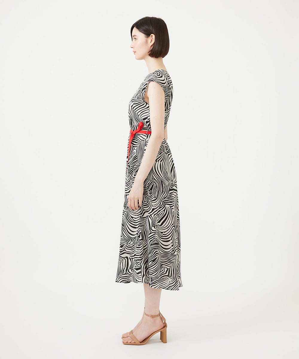 GBEGF08630 Sybilla(シビラ) ゼブラプリントドレス ブラック